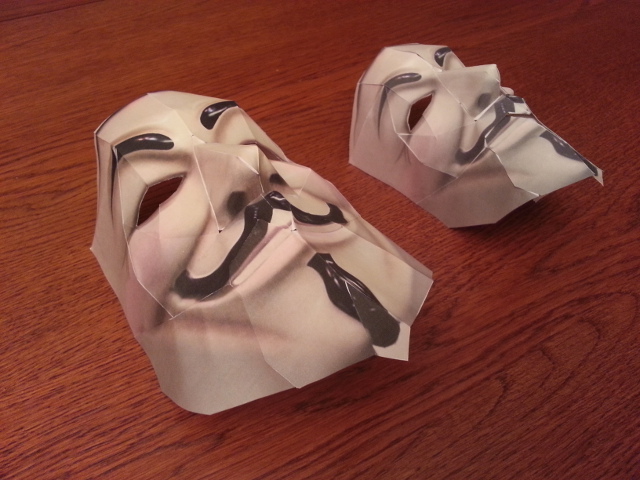 Guy fawkes mask in paper both adult and child size